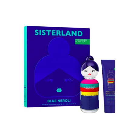 Set para Mujer Benetton Sisterland Blue Neroli Perfume EDT 80ml + Body Lotion 75ml